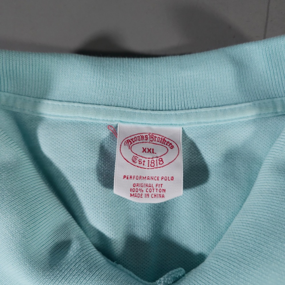 Brooks Brothers Performance Polo Mens XXL Light Blue Original Fit Cotton - Picture 3 of 7